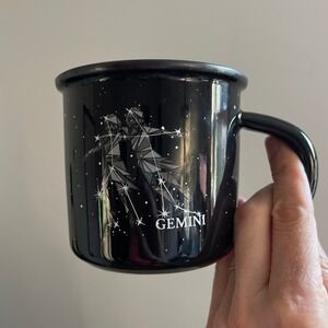 Black Gemini Coffee Mug Ceramic Constellation Stargazer Astrology‎ Zodiac Gift